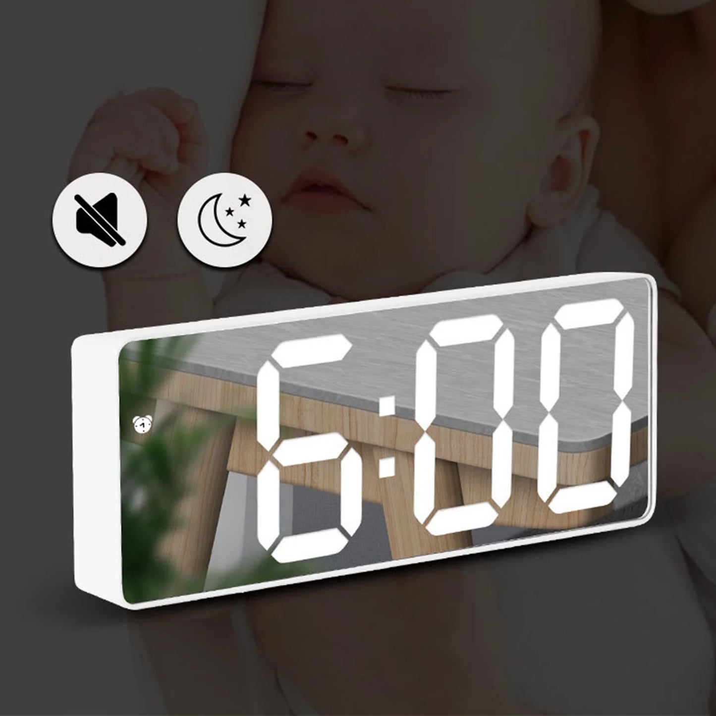 Wall-mounted Digital Wall Clock With Remote Control Large Wall Clocks Temp Date Week Display Power Off Dual Alarms Table Clock