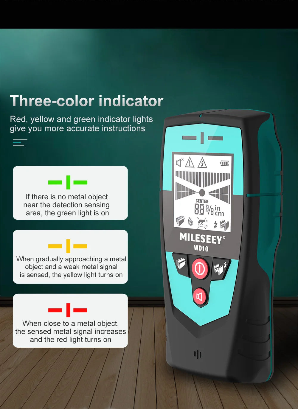 Digital Wall Metal Scanner Handheld Multifunction Professional Wall Detector Metal Wire Cable PVC Water Pipe Finder Scanner