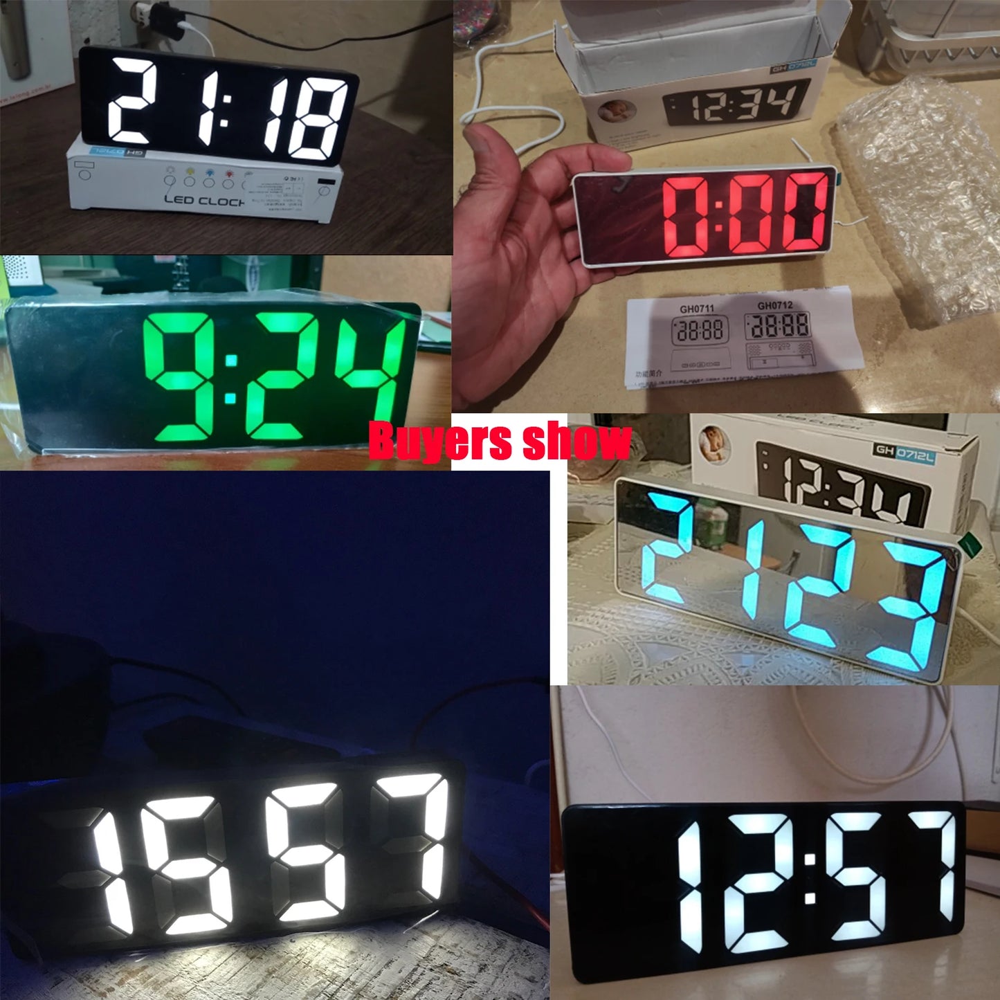 Wall-mounted Digital Wall Clock With Remote Control Large Wall Clocks Temp Date Week Display Power Off Dual Alarms Table Clock
