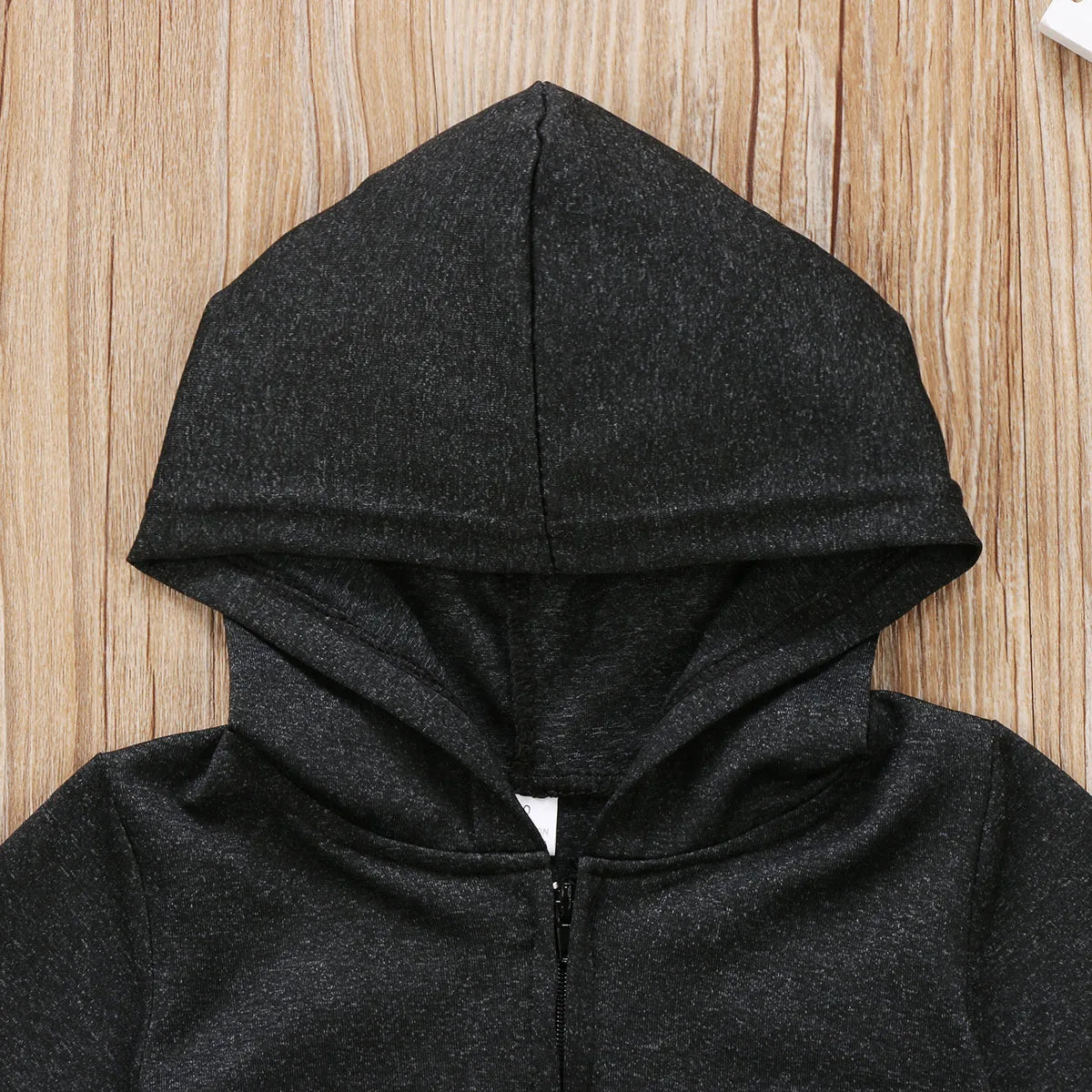 Baby Boy Girl Infant Warm Romper Jumpsuit Kids Cotton Long Sleeve Hooded Zipper Clothes One-pieces 0-24M