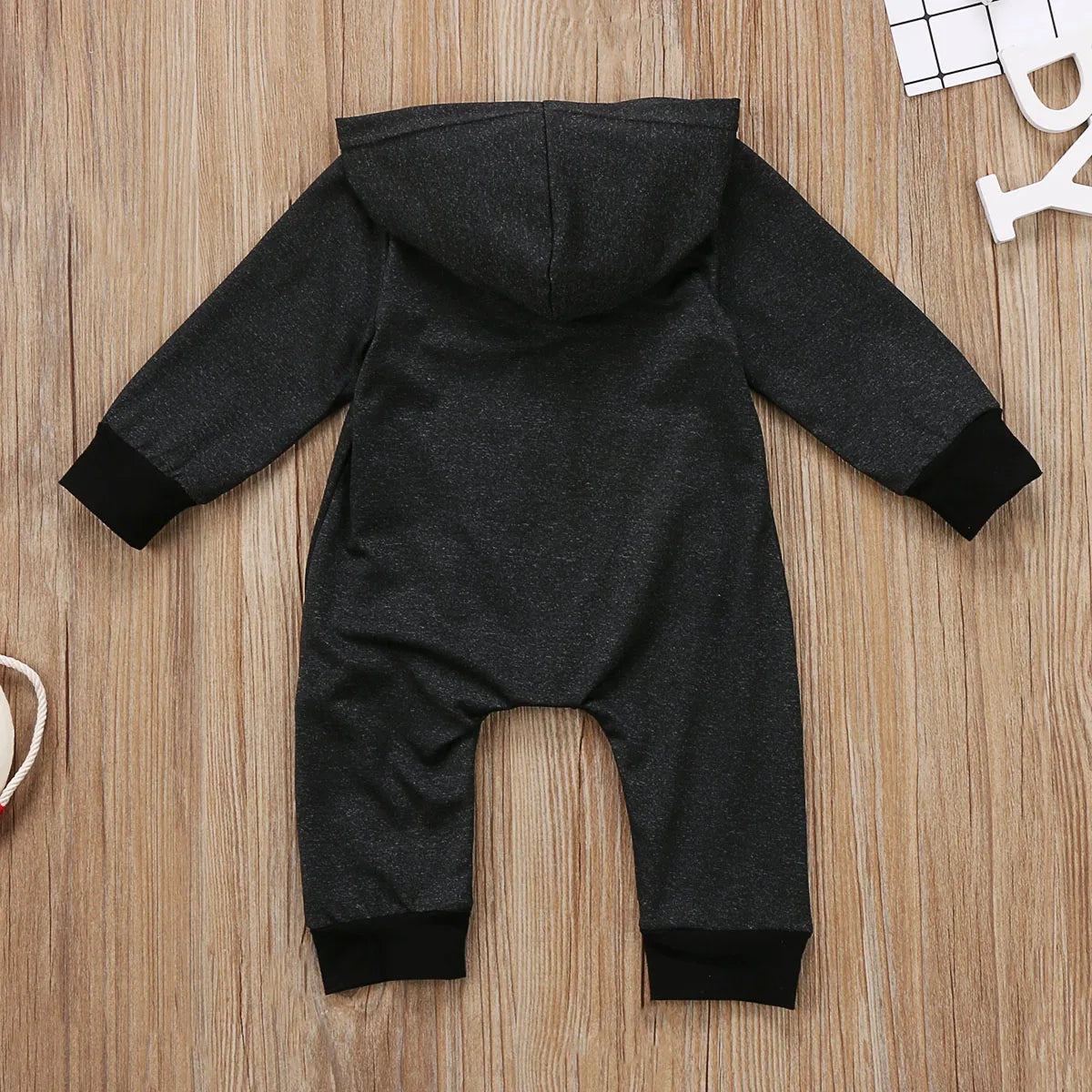 Baby Boy Girl Infant Warm Romper Jumpsuit Kids Cotton Long Sleeve Hooded Zipper Clothes One-pieces 0-24M