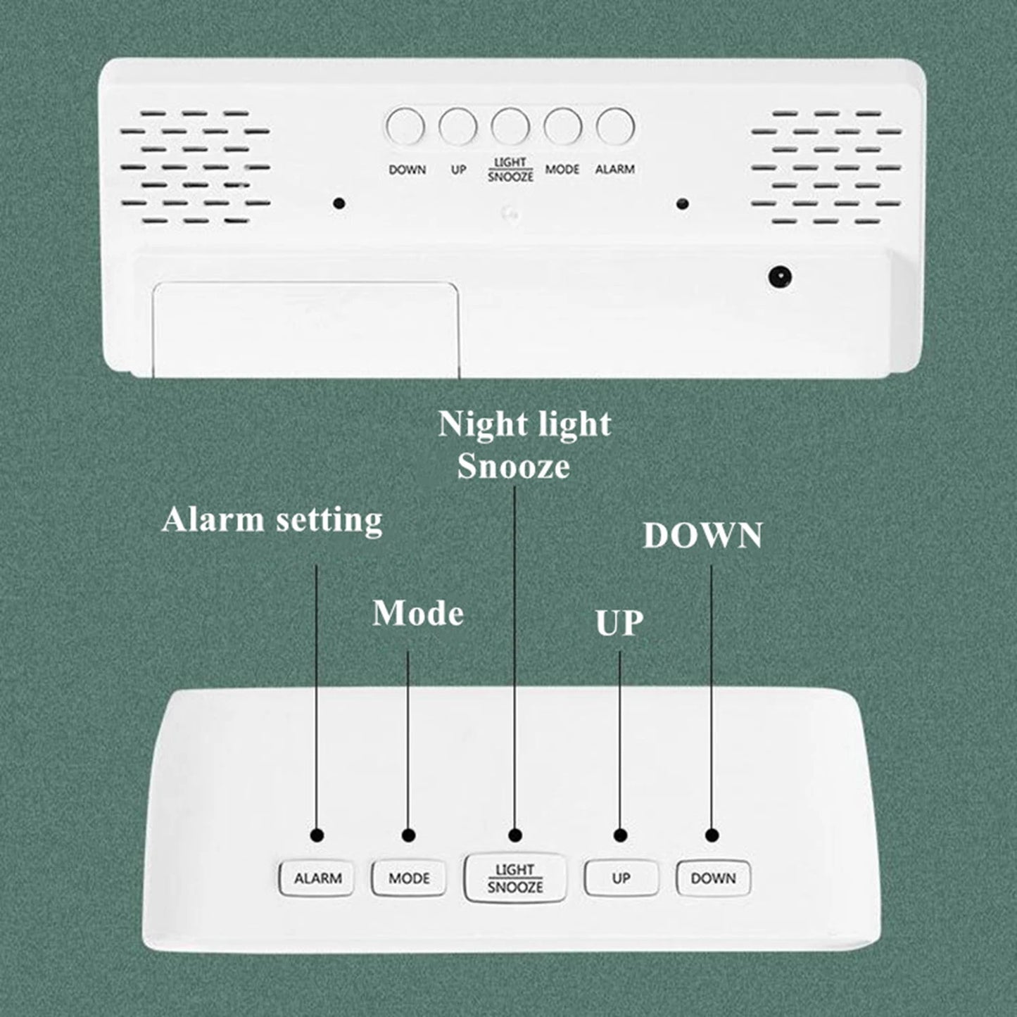 Wall-mounted Digital Wall Clock With Remote Control Large Wall Clocks Temp Date Week Display Power Off Dual Alarms Table Clock