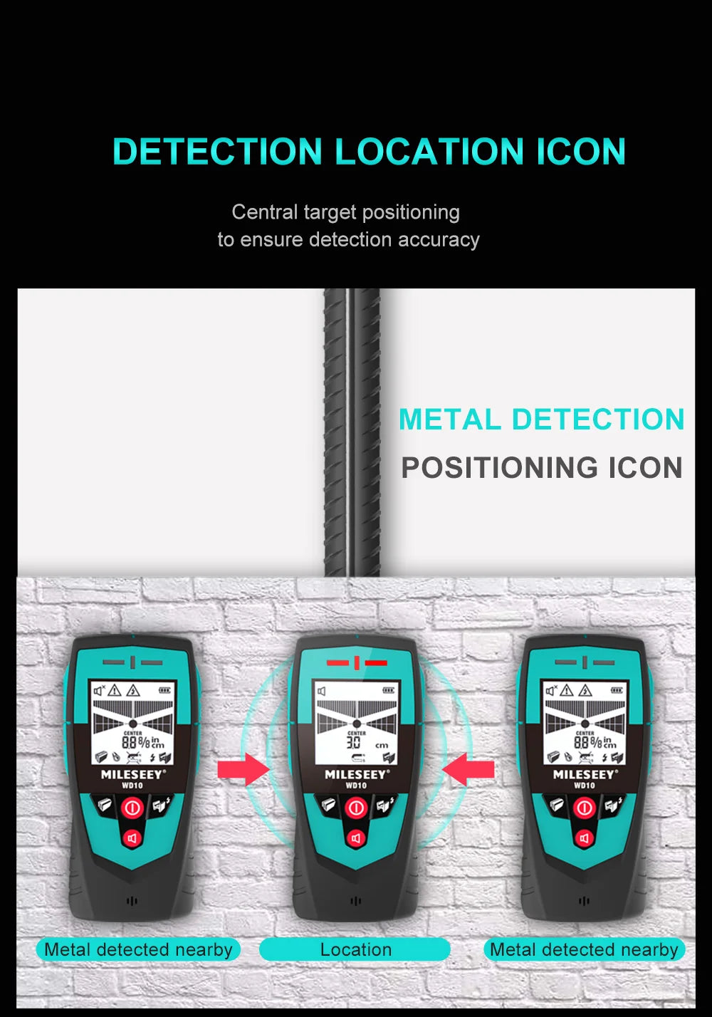 Digital Wall Metal Scanner Handheld Multifunction Professional Wall Detector Metal Wire Cable PVC Water Pipe Finder Scanner