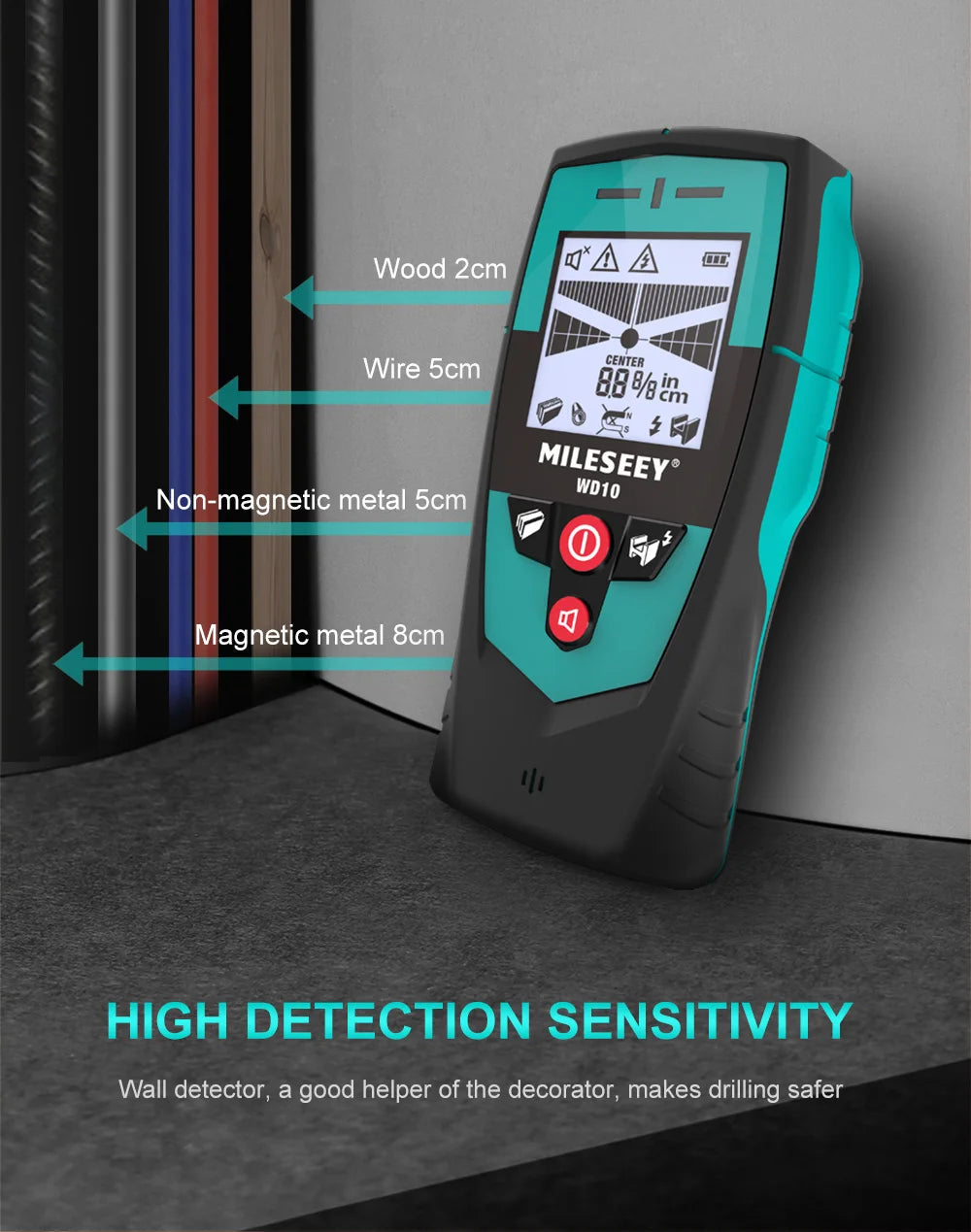 Digital Wall Metal Scanner Handheld Multifunction Professional Wall Detector Metal Wire Cable PVC Water Pipe Finder Scanner