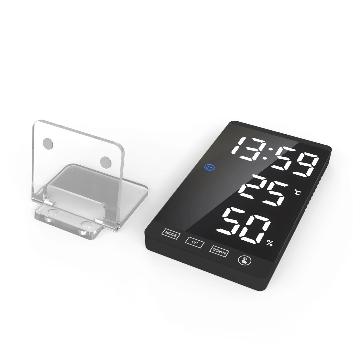 LED Screen Digital USB Wake Up FM Radio Time Projector Table Clock with Temperature Humidity Date Week Display Clock Home Decor