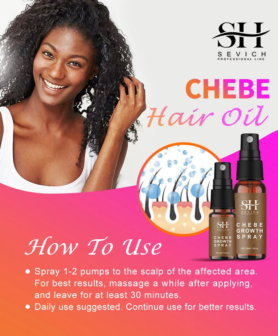 Sevich Chebe Hair Growth Spray 30ml Africa Traction Alopecia Hair Thickening Oil Anti Hair Loss Treatment Spray Hair Scalp Care