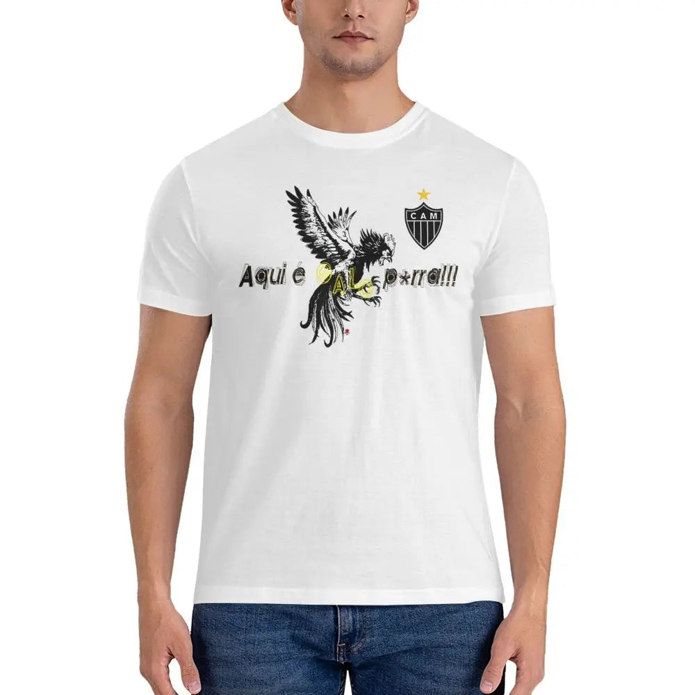 Men Aqui E Galo T Shirts Clube Atletico Mineiro Cotton Tops Funny Short Sleeve Crewneck Tee Shirt Summer T-Shirts