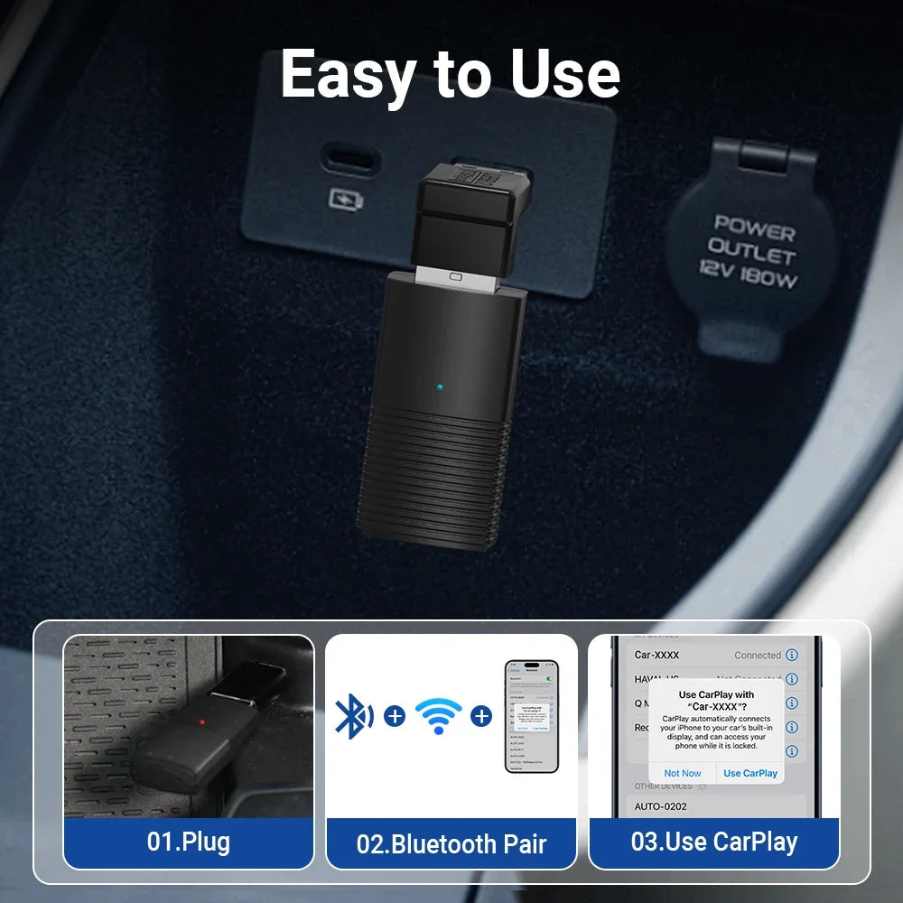 Wireless CarPlay Adapter for Mercedes A B CLA CLS GLA GLE Class E Class Cabriolet 2016 To 2024 Vehicle Car Play Car Accessories