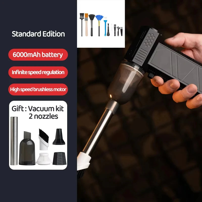 Violent Fan 300000RPM Powerful Air Blower Vacuum Dust Cleaner Type-C Charging Strong Winds 53m/s Brushless Turbo Jet Blower 
