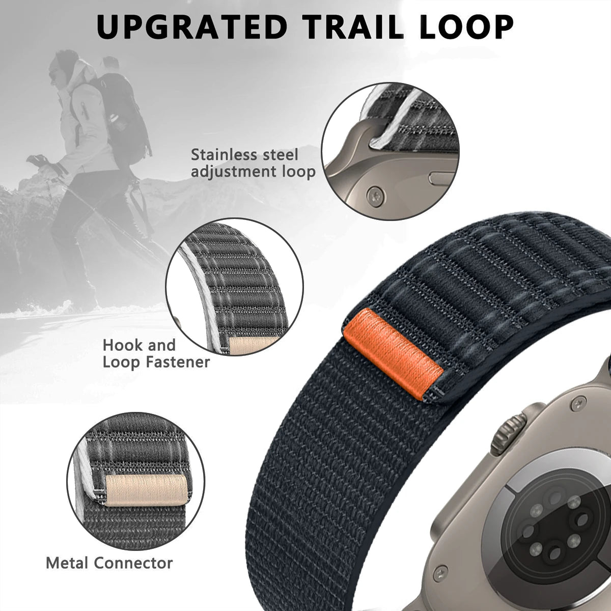 Nylon Strap For Apple Watch Band Ultra 2 49mm 46 45 41 44mm 42mm 38mm Wave pattern Bracelet For iWatch Series 10 9 8 7 6 5 4 3