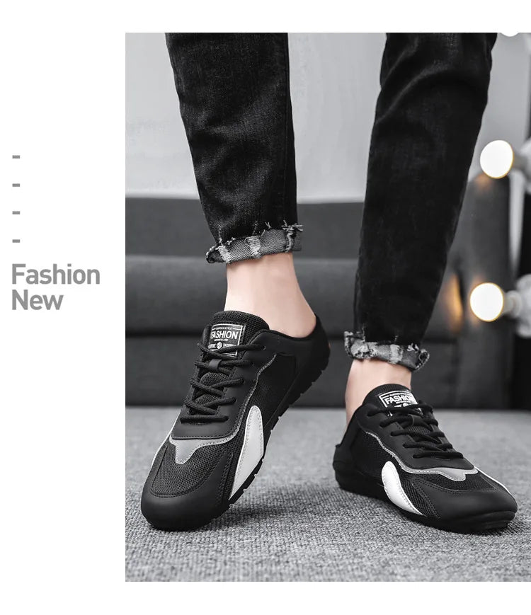 2024 New Men Slippers Trend Baotou Shoes for Men Summer Breathable Casual Shoe Vulcanized Flats Male Sneakers Half Slip-on Shoes