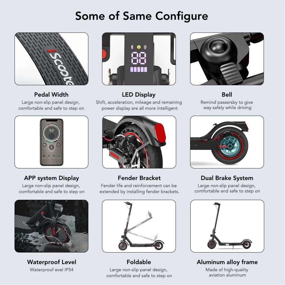 iScooter i9/i9Pro/i9Max Electric Scooter For Adults 30/35Km/h Electric Scooter 350/500W Adult Scooter Electric Kick Scooter