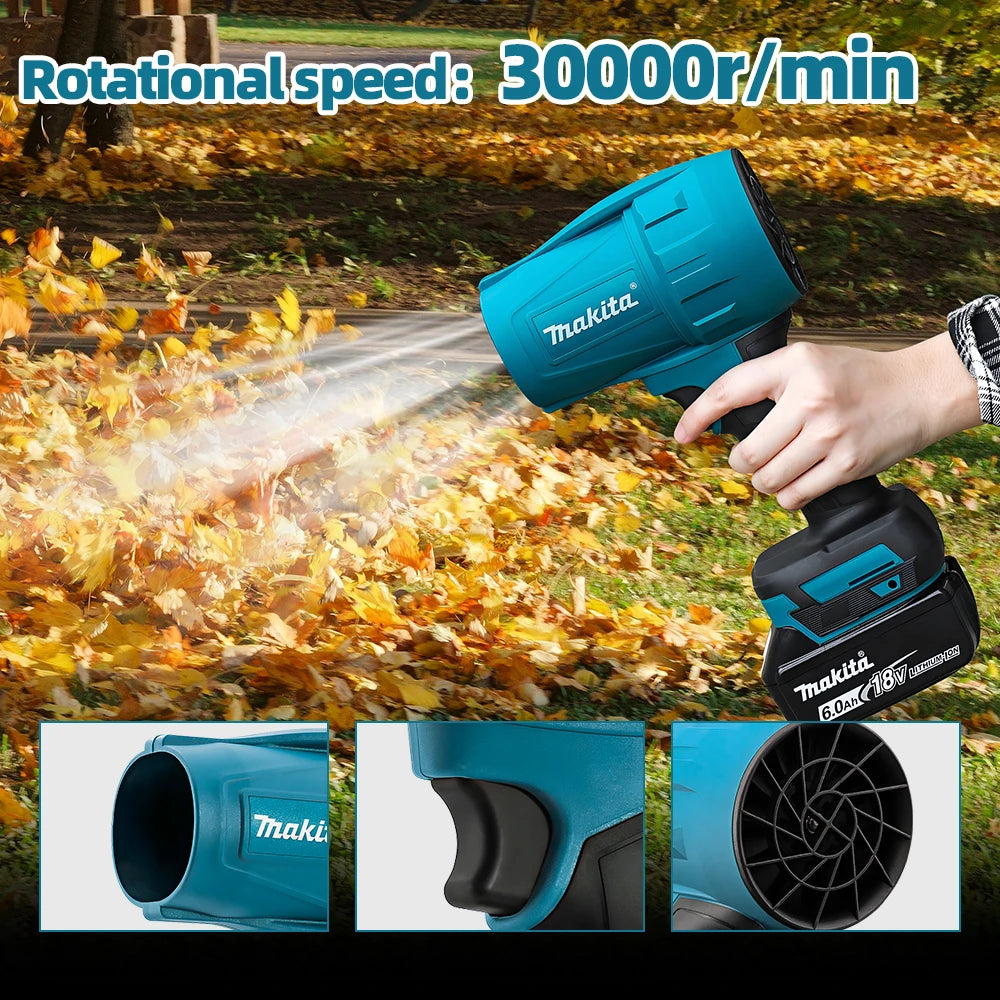 Makita Violent Blower 30000RPM Turbo Jet Fan Electric Air Duster Wind Speed Turbo Rechargeable with Light Car Cleanin 18V