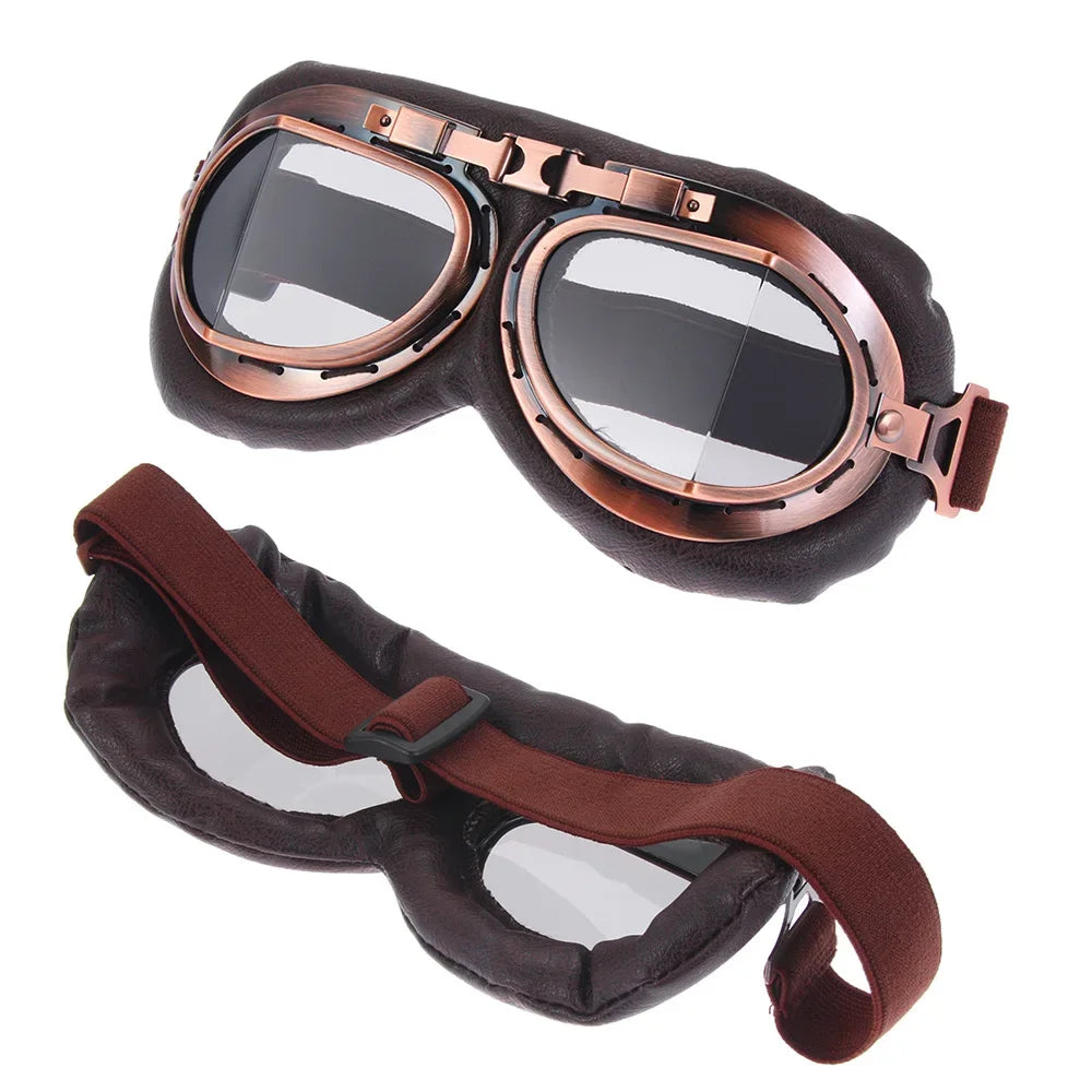 Pilot Retro Goggles Dustproof Lens Frame Motorcycle Glasses Cruiser Scooter Snowboard Protective Gears Eye Protection Sunglasses
