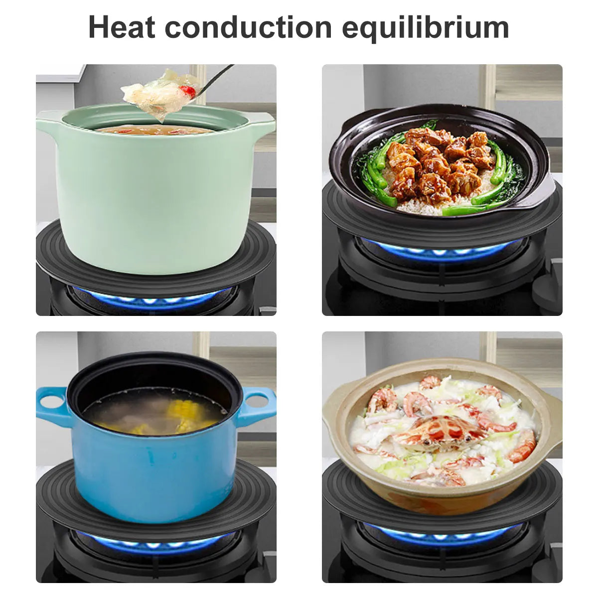 Aluminum Alloy Heat Diffuser Plate Food Defrosting Tray Kitchen Flame Guard Simmer Plates Double Sided Non Slip Stove Hob Ring