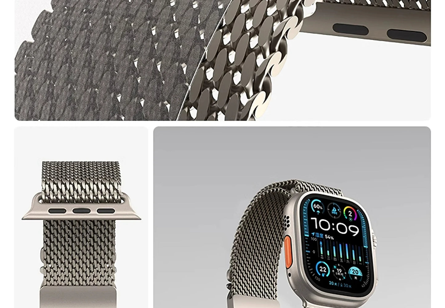 New Apple Watch Titanium Milanese Loop Strap For Apple Watch Ultra 2 Series 10 9 8 Bracelet High Quality Band 49MM 44MM 46 45MM