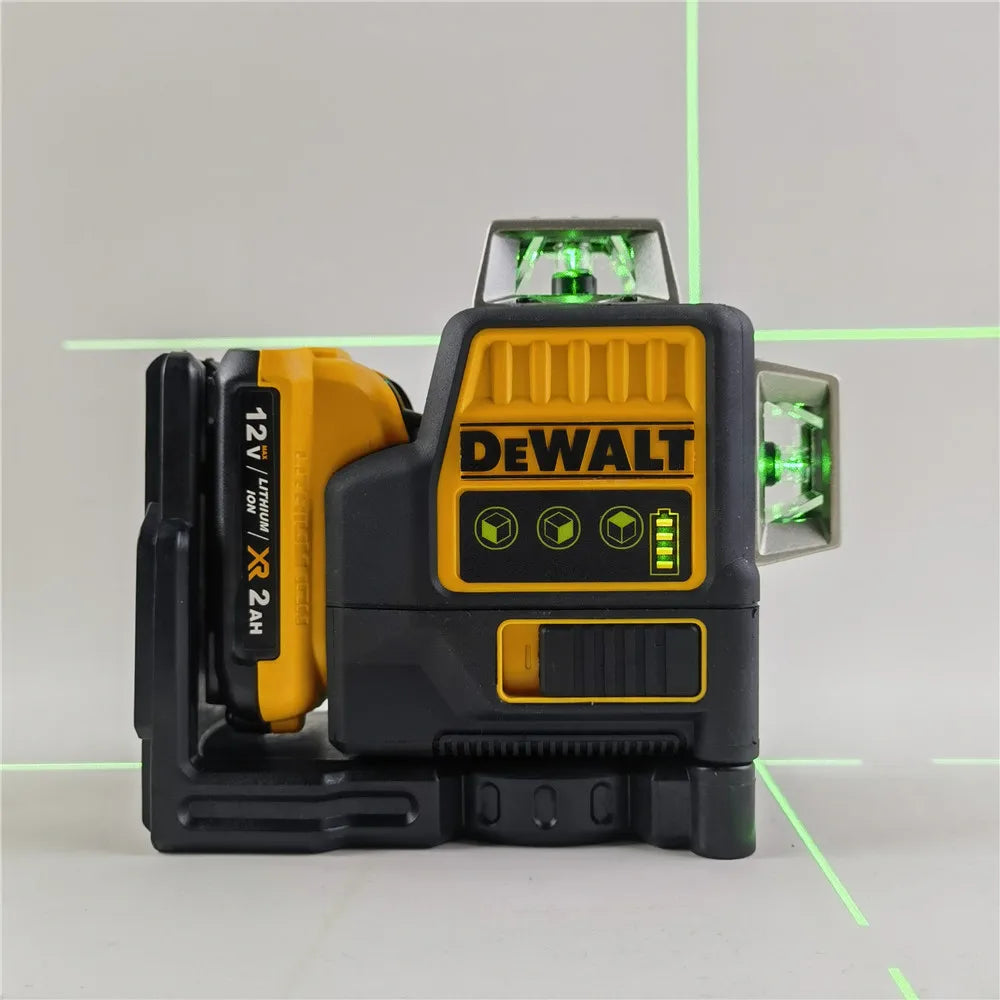 DEWALT DW089LG 1:1 Laser Level Self Levelling 12 Line 3 x 360 Green Beam Laser 12V Li-Ion Battery Lasers Outdoor
