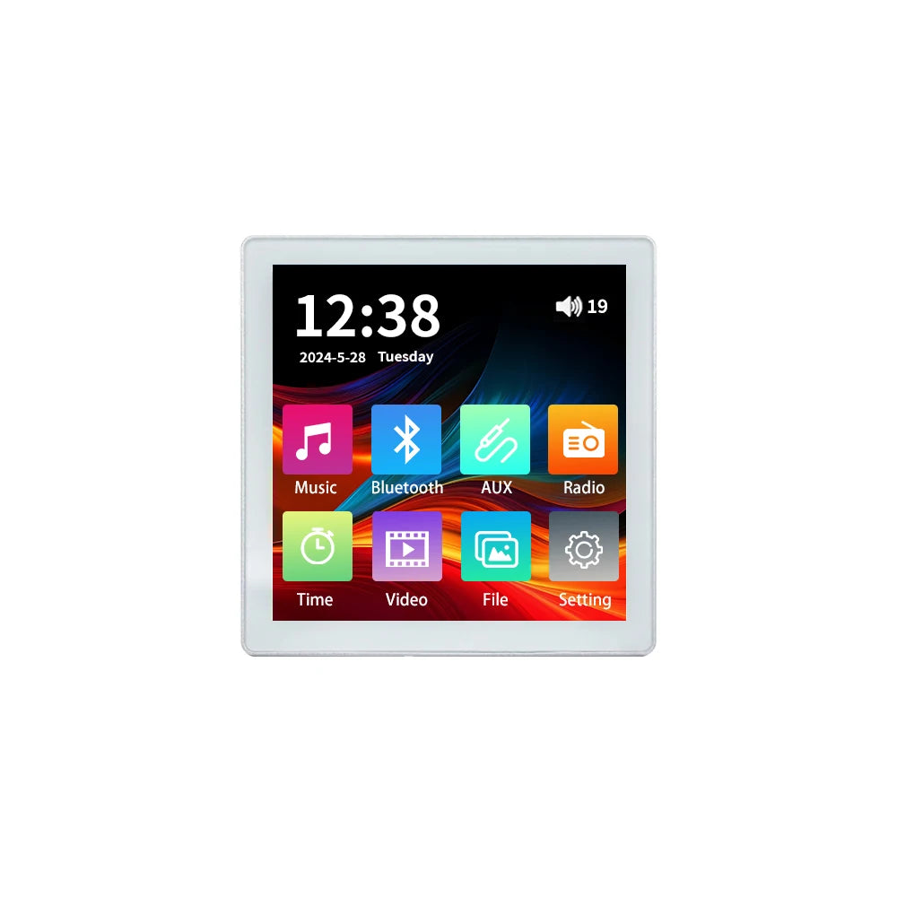 Min Wall Amplifier Bluetooth Smart Home Audio Touch Screen 4*20W Stereo Sound Music Panel background music Ceiling Speaker FM
