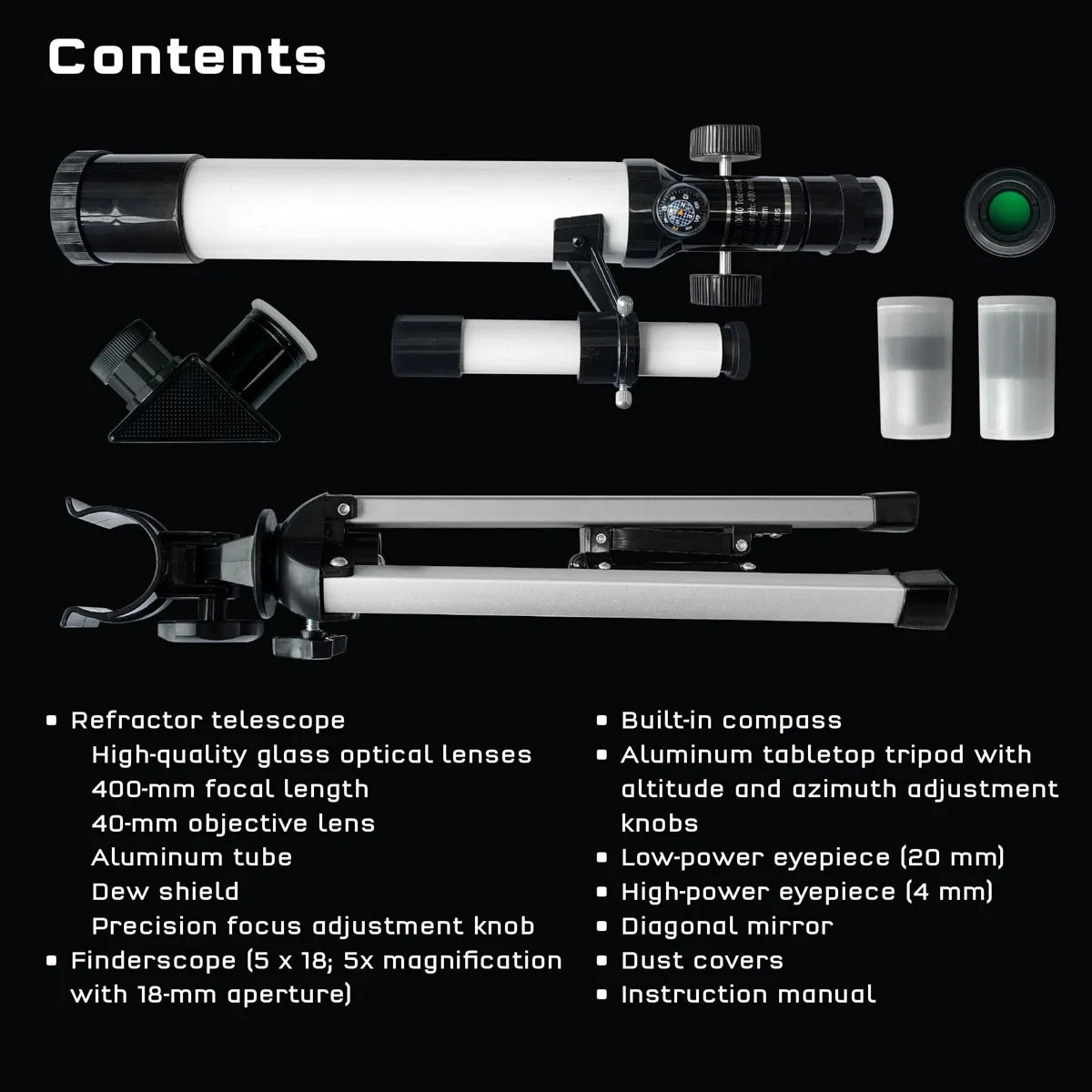 40040 Astronomical Telescope Monocular Professional Astronomical Telescope Reflecting Spyglass Camping for Travel Children Gifts