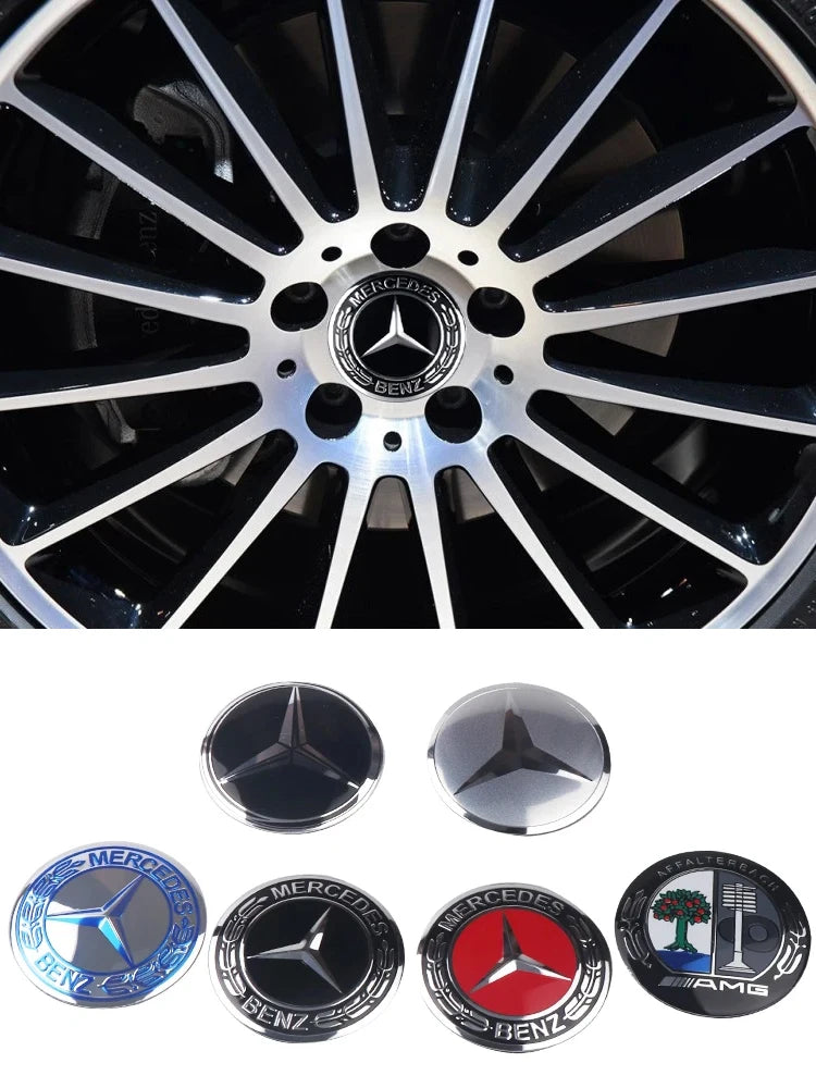 4Pcs 56mm Car Styling Wheel Hub Cap Stickera Car Refit Accessories for Mercedes Benz Amg W205 W211 W204 W212 W213 W203 W176 W221
