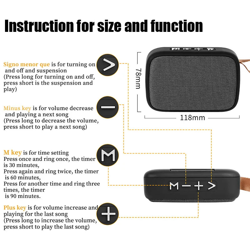 Portable Fabric Speaker Outdoor USB Wireless Sound Box Support TF Card FM Radio Speakers Voice Broadcast Universal Mobile Phone