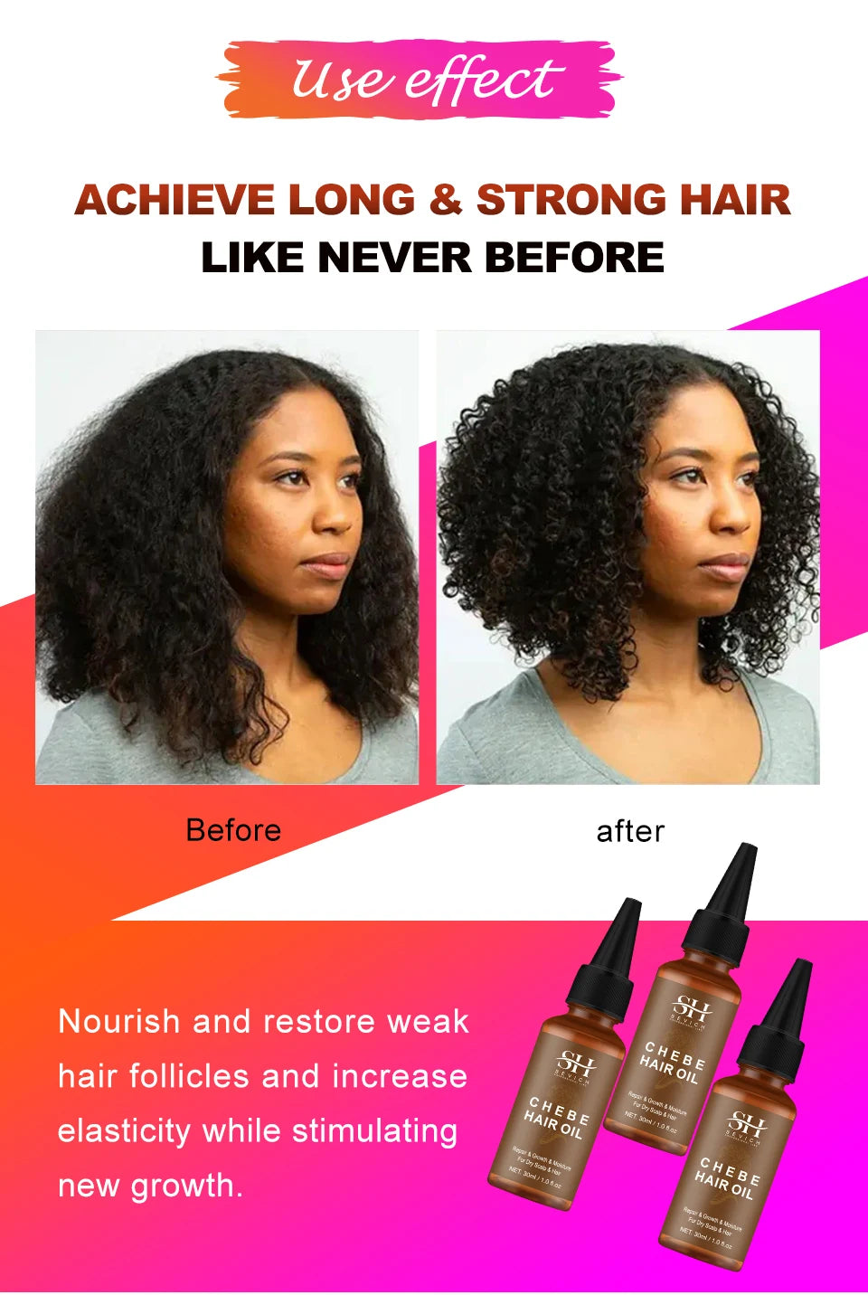 Sevich Chebe Hair Growth Spray 30ml Africa Traction Alopecia Hair Thickening Oil Anti Hair Loss Treatment Spray Hair Scalp Care