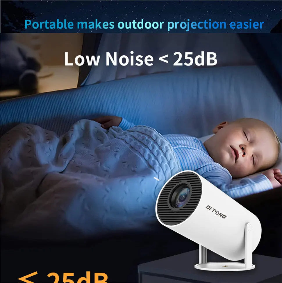 DITONG HY300 Plus HD Projector portatil 4K 1280x720P Android LED Video Home Theater Cinema Phone mini Proyector Movie HY300 pro