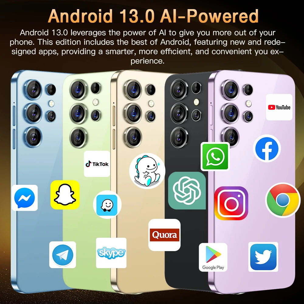 HOT 2025 new S25 Ultra original intelligent 5G dual card dual standby Android 14 system global version phones 7800mAh battery