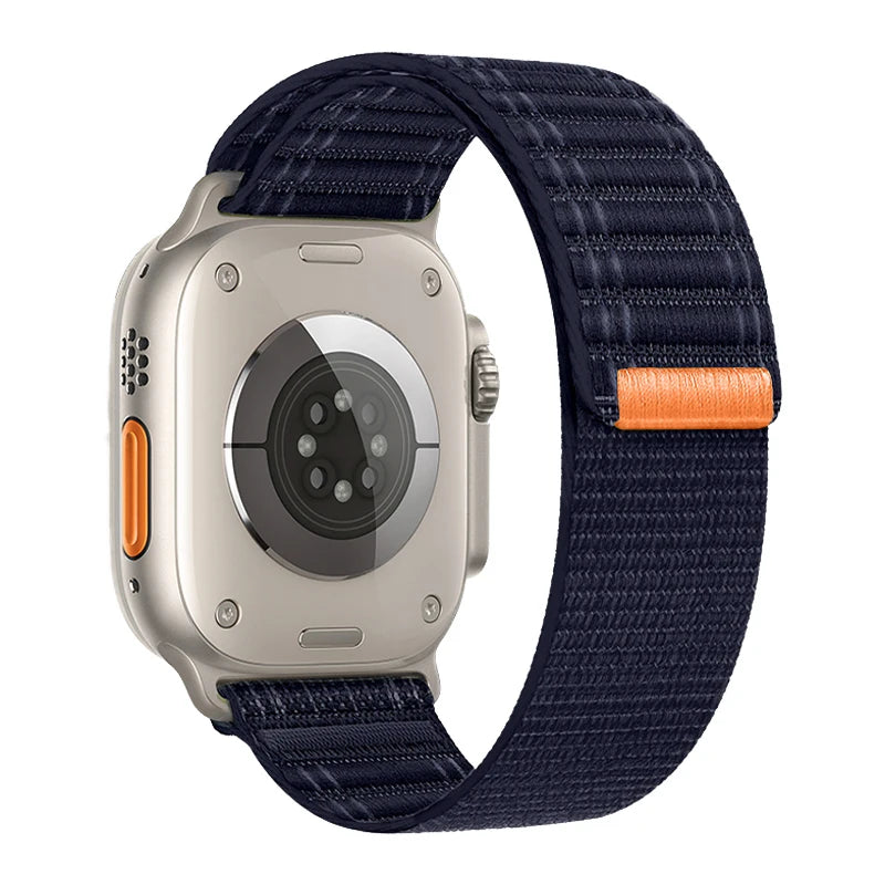Nylon Strap For Apple Watch Band Ultra 2 49mm 46 45 41 44mm 42mm 38mm Wave pattern Bracelet For iWatch Series 10 9 8 7 6 5 4 3