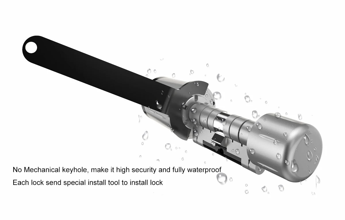 IP67 Waterproof Euro Smart Electronic Door Lock Cylinder TTLock App Control Anti-Drill Remote Access Lock