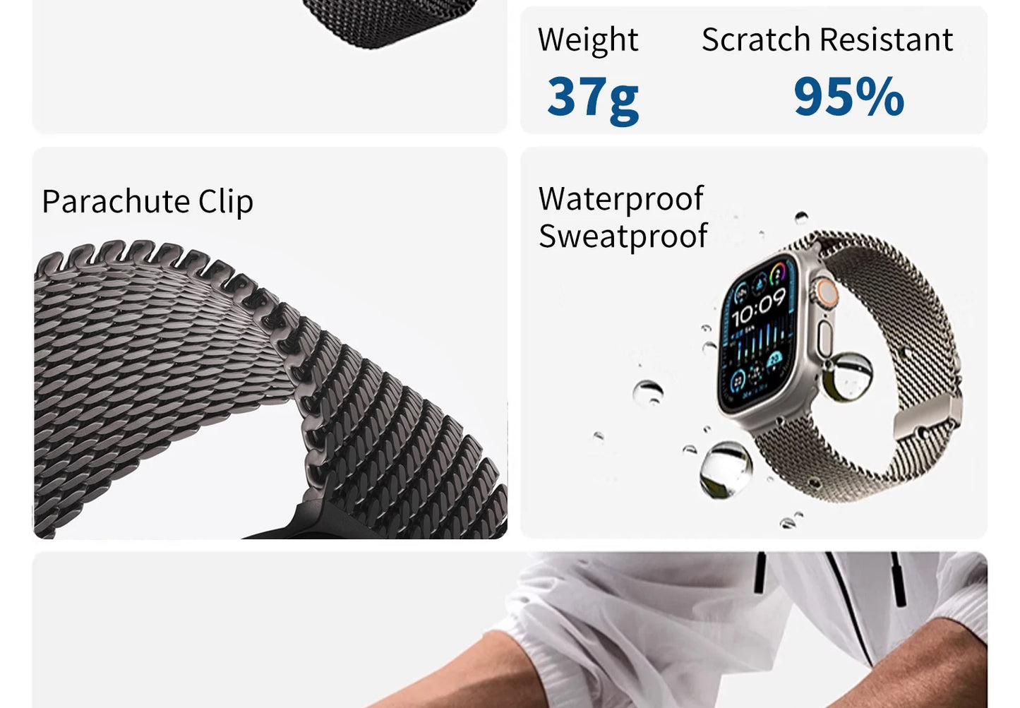New Apple Watch Titanium Milanese Loop Strap For Apple Watch Ultra 2 Series 10 9 8 Bracelet High Quality Band 49MM 44MM 46 45MM