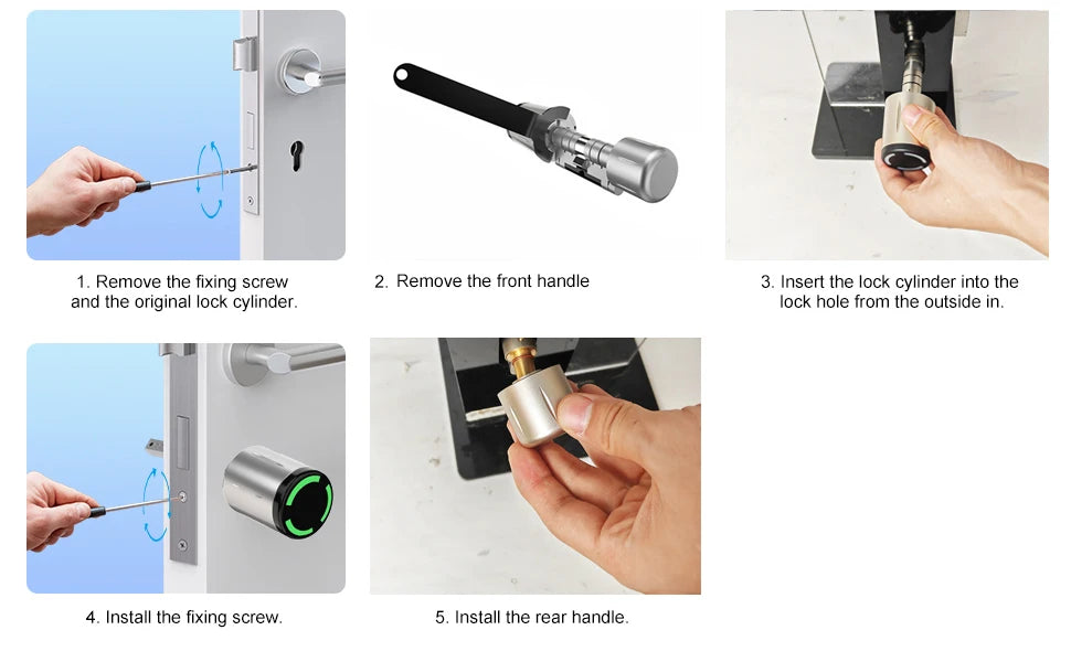 IP67 Waterproof Euro Smart Electronic Door Lock Cylinder TTLock App Control Anti-Drill Remote Access Lock