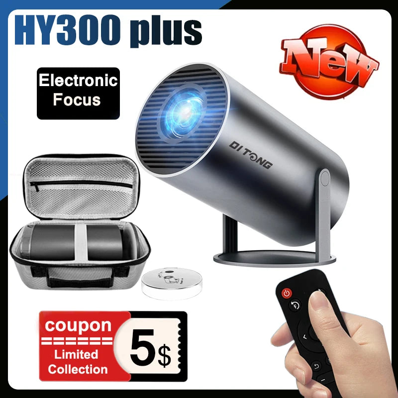 DITONG HY300 Plus HD Projector portatil 4K 1280x720P Android LED Video Home Theater Cinema Phone mini Proyector Movie HY300 pro