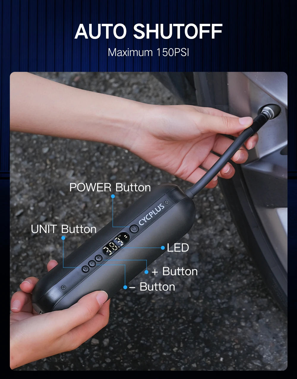 CYCPLUS Electric Bike Pump High Pressure Portable Inflator Power Bank Hand Pump for Car Tyre MTB Foot Ball Bicycle Accessories