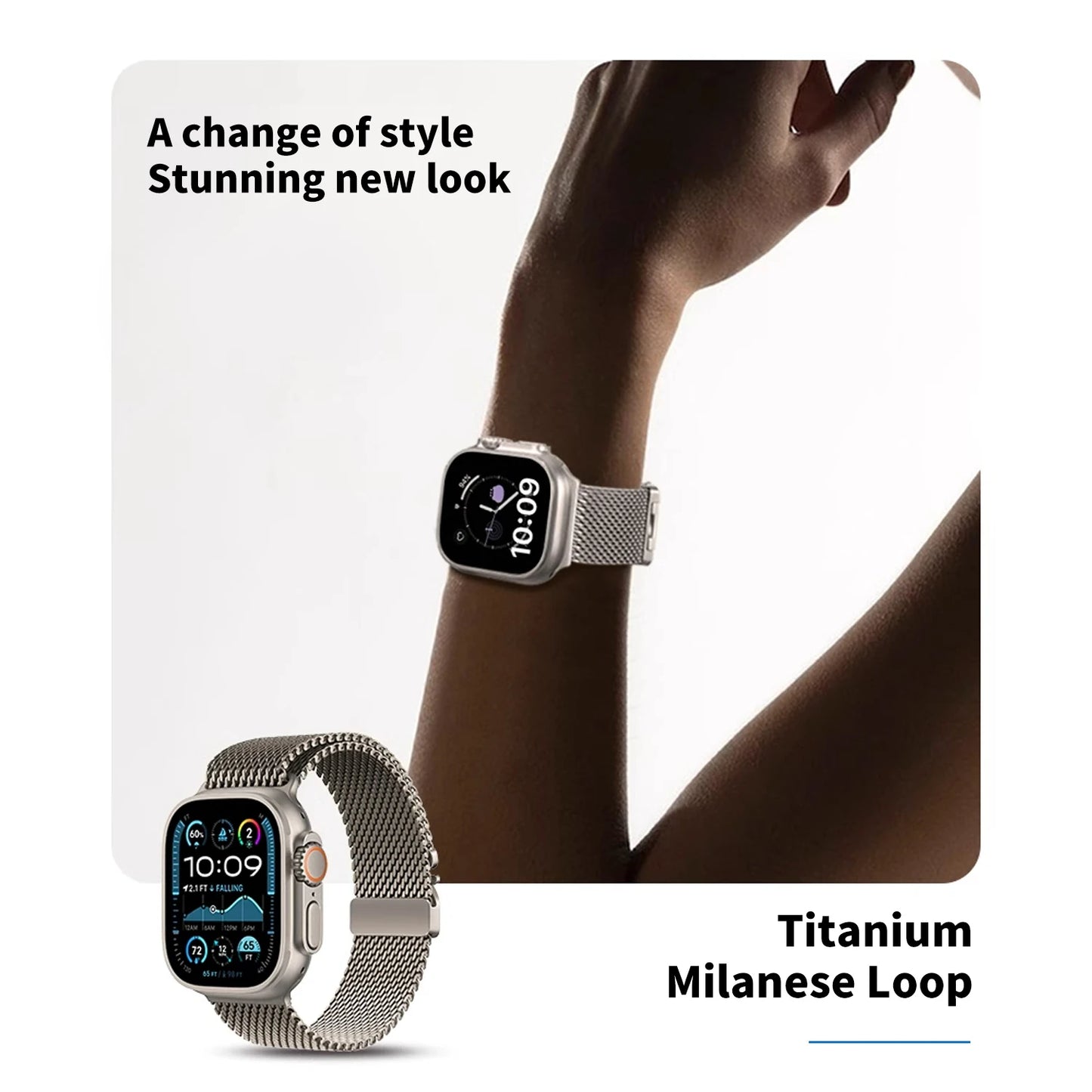 New Apple Watch Titanium Milanese Loop Strap For Apple Watch Ultra 2 Series 10 9 8 Bracelet High Quality Band 49MM 44MM 46 45MM