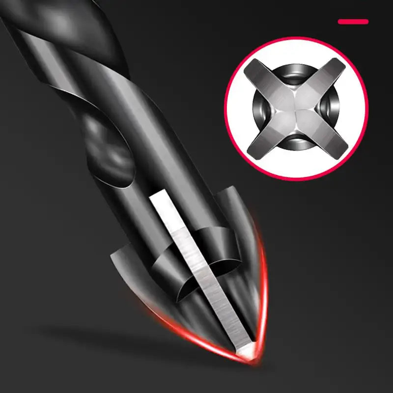 4-edge Cross Hex Drill Bit Set For Concrete Porcelain Tile Glass Metal Drill Bits Kit Tools Carbide Drills 3/4/5/6/7/8/10/12 mm