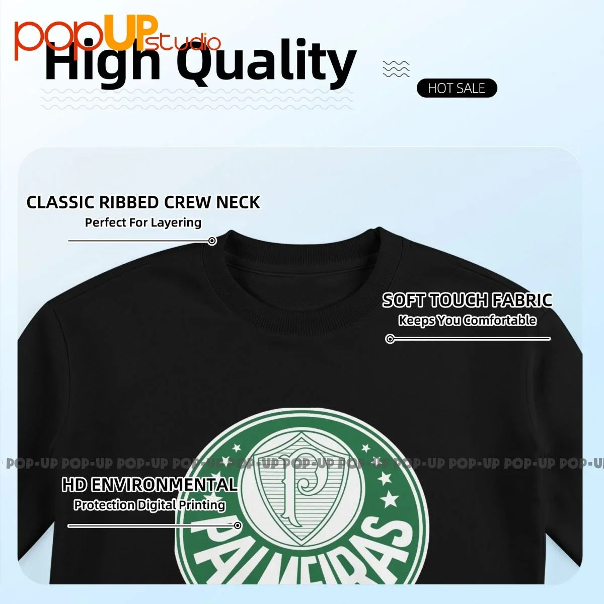 Sociedade Esportiva Palmeiras Futebol Brazil Sweatshirt Pullover Shirts Pop Print Natural Best Seller
