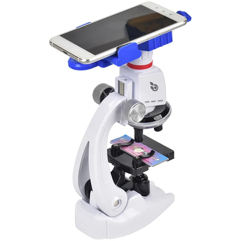 1200X Biological Microscope Kit Lab with LED Microscopio Home School Science Educational Toy Gift Refined Children's Microscope