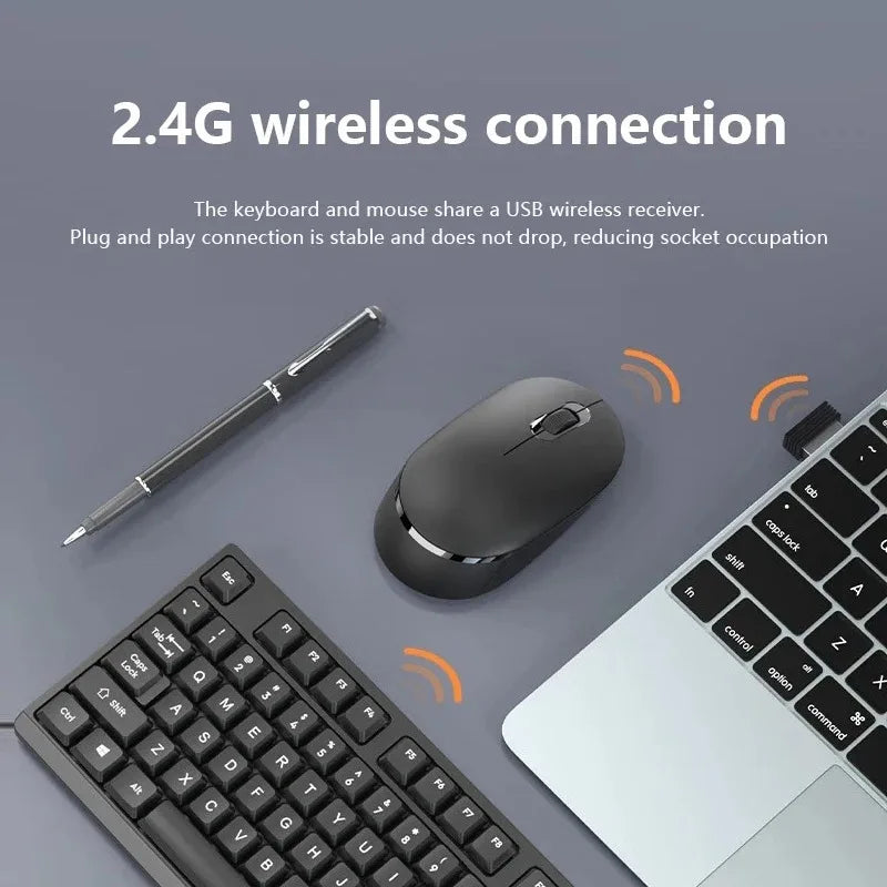 2.4GHz Wireless Keyboard Mouse Set For Work Office Gaming PC Mice Pads Mute 104 Keycaps Keyboard Laptop PC Accessories