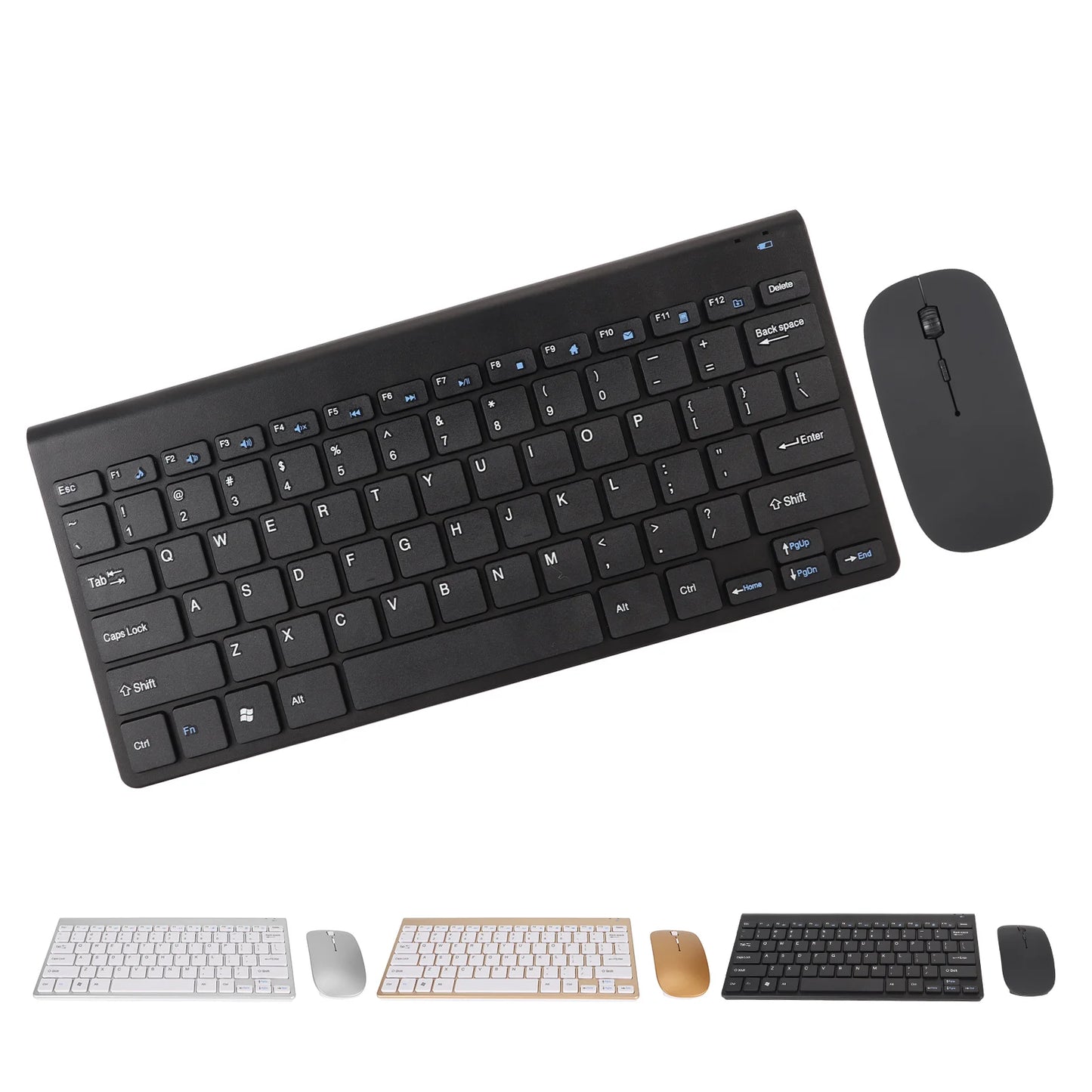 Wireless Keyboard Mouse Kit Slim Wireless Key Mouse Combo Portable Beautiful Power Saving Silent Button LED Indicator for Home