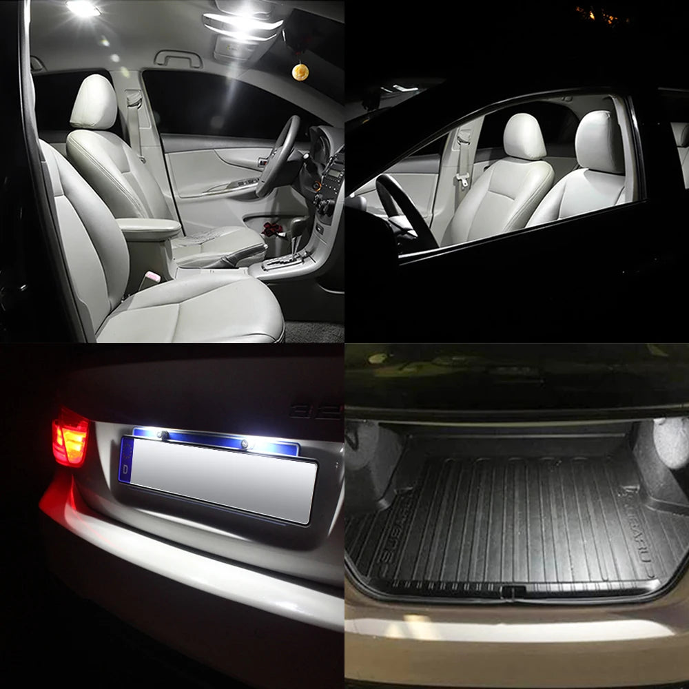 10x W5W T10 LED CANBUS No Error 5W5 12V 5W 600Lm Super Bright Car Interior Side Light 194 3030 SMD Auto Bulb White Amber Red