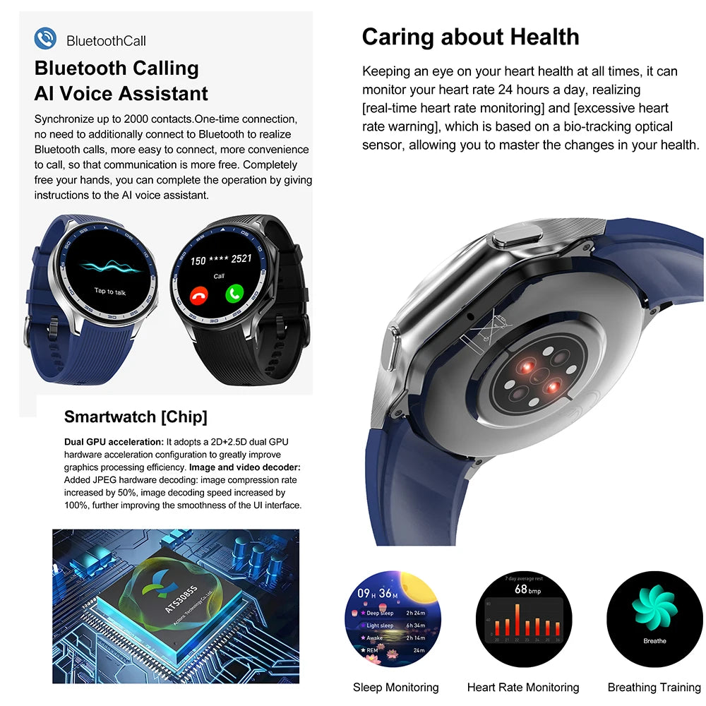 2024 New For OPPO Watch X Smart Watch 4G Memory Music Video Bluetooth Call IP68 Waterproof AMOLED Smartwatch For TWS Earphones 