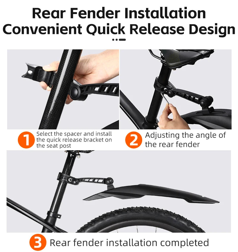 WEST BIKING Quick Release Bicycle Fender Adjustable Widen MTB Bike Mudguard For 26/27.5/29 In Mountain Bike Cycling Accessories