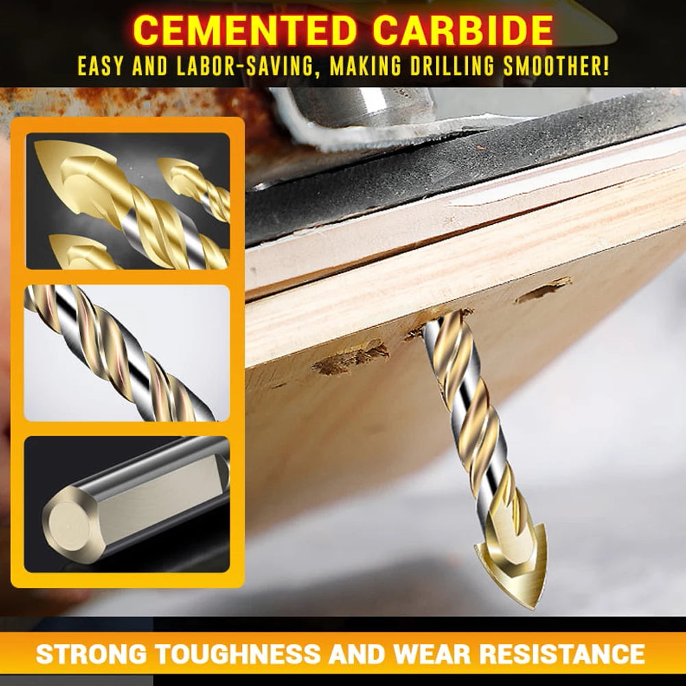 1Pc Triangle Drill Bit 3/4/5/6/8/10/12mm Tungsten Carbide For Porcelain Tile Concrete Brick Glass Punching Electric Drill Tools