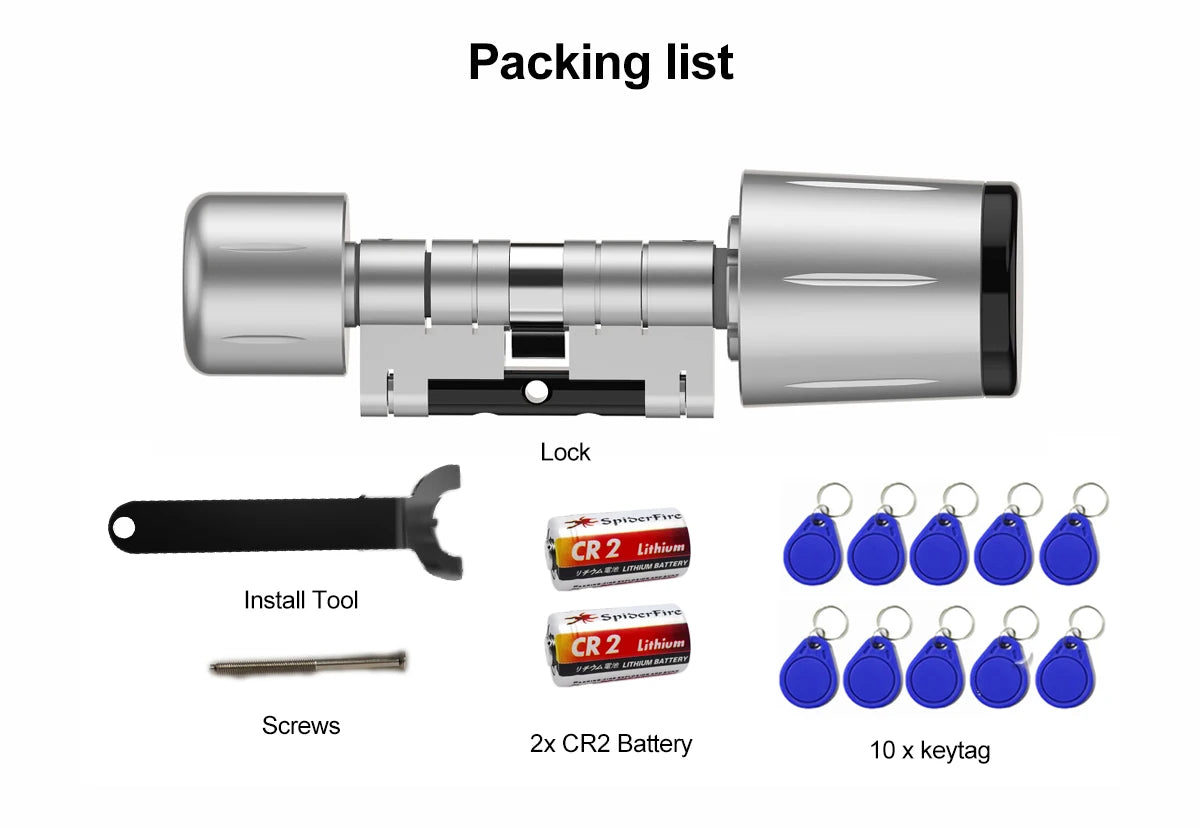 IP67 Waterproof Euro Smart Electronic Door Lock Cylinder TTLock App Control Anti-Drill Remote Access Lock