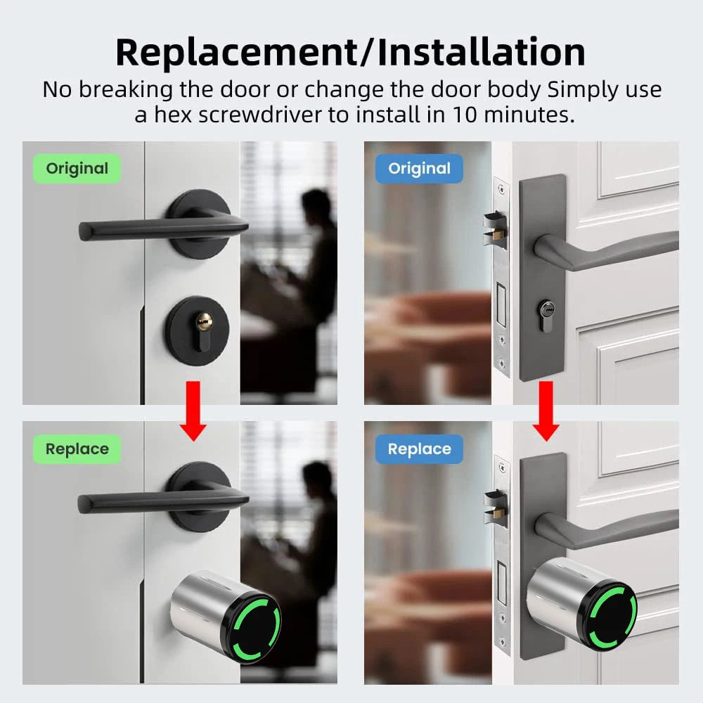 IP67 Waterproof Euro Smart Electronic Door Lock Cylinder TTLock App Control Anti-Drill Remote Access Lock