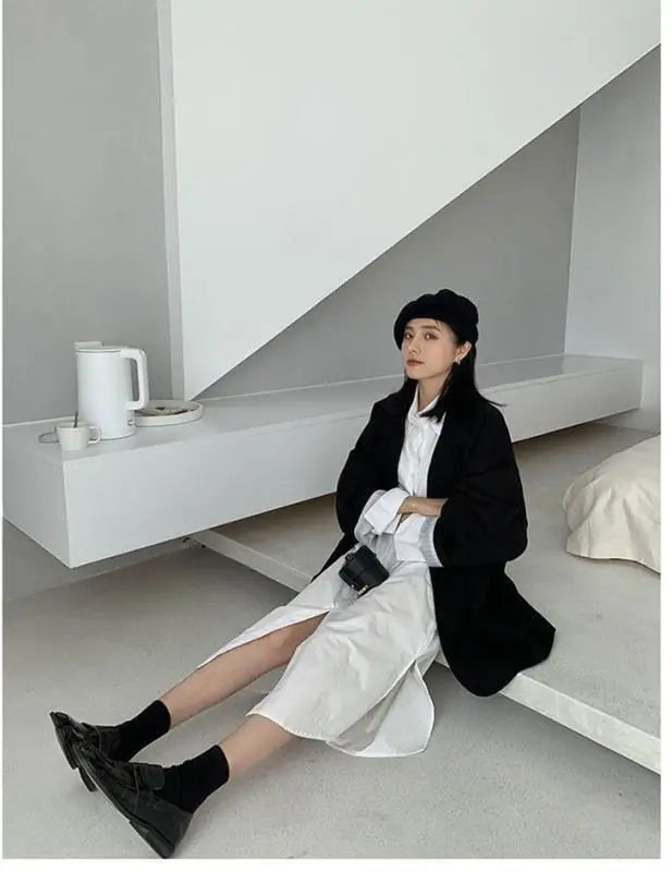 Women's Large Blazer Coats Spring Autumn Fashion Korean Version Loose Top Coat Office Work Clothes Grace Fall Jacket for Women
