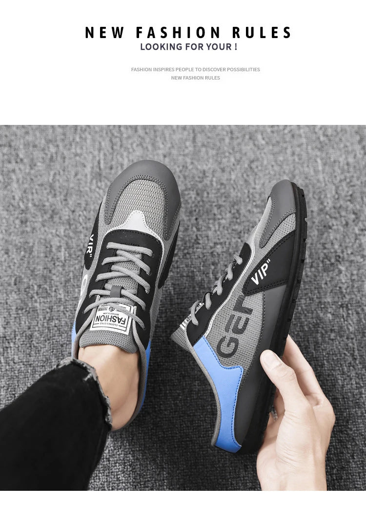 2024 New Men Slippers Trend Baotou Shoes for Men Summer Breathable Casual Shoe Vulcanized Flats Male Sneakers Half Slip-on Shoes