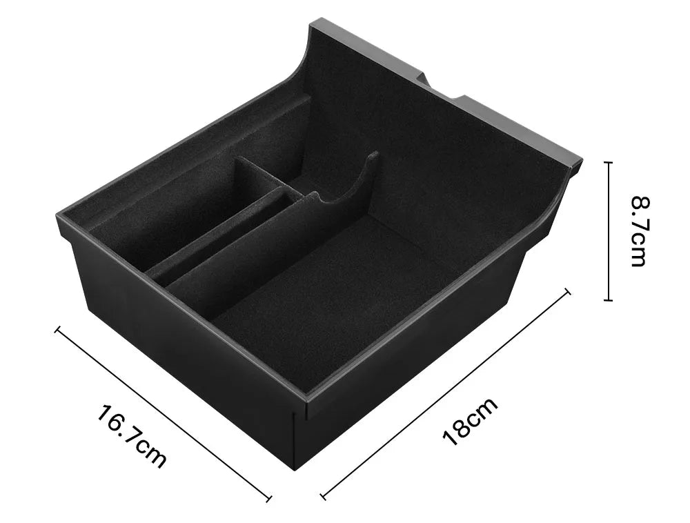 Car Storage Box For Tesla 2023 Model Y 2024 Model 3 Center Armrest Hidden Box Cup Holder Console Organizer Car Box Accessories