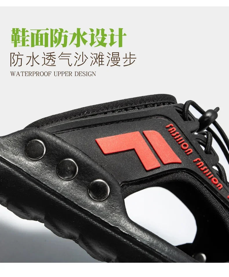New men's sandals summer slippers leather face lazy shoes trend breathable beach shoes
